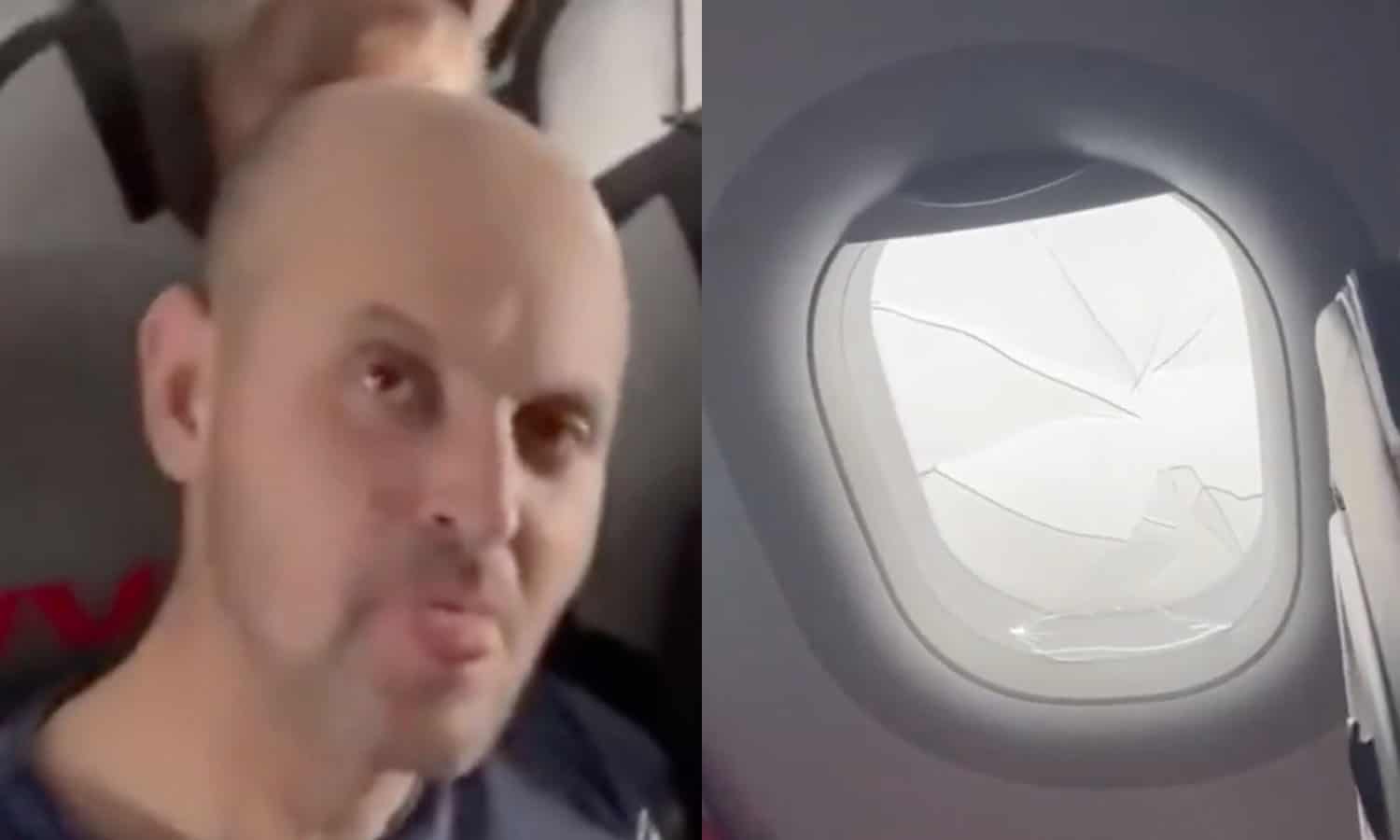Borracho pierde el control y rompe la ventana de un avión