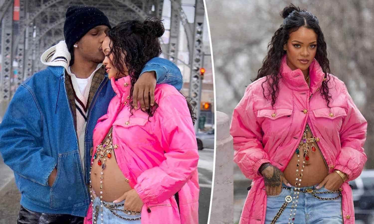 Rihanna muestra su embarazo con el rapero A$AP Rocky