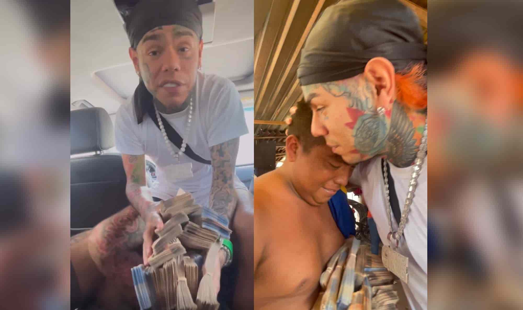 6ix9ine le regala un millón de pesos a familia de Cancún